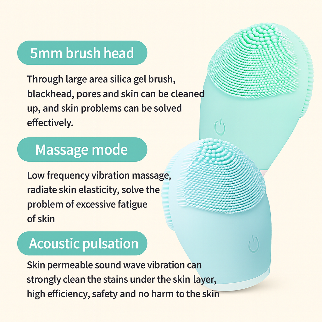 Electric Silicone Facial Cleanser Massager