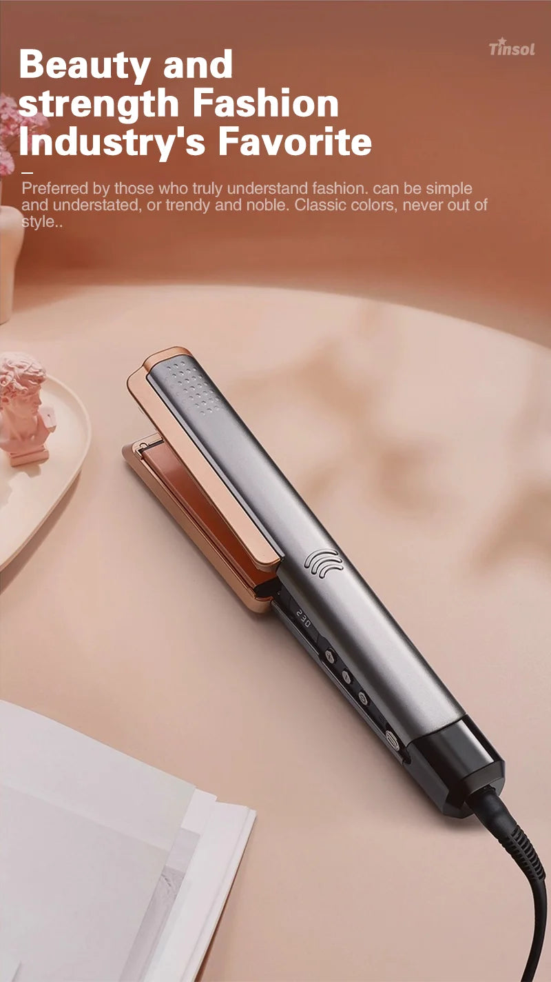 2 in 1 Hair Straightener Curling Ionizer LCD