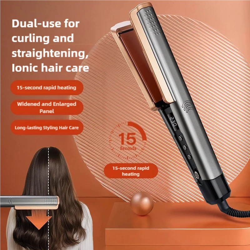 2 in 1 Hair Straightener Curling Ionizer LCD