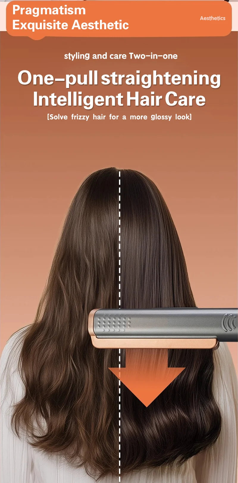 2 in 1 Hair Straightener Curling Ionizer LCD