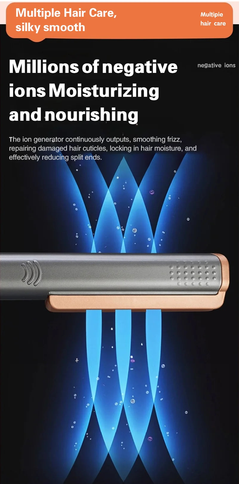 2 in 1 Hair Straightener Curling Ionizer LCD