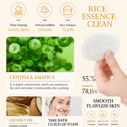 BIOAQUA -  White Rice Raw Pulp Facial Soap