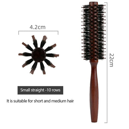 Hair Brush Wooden - Boar Bristle Curly