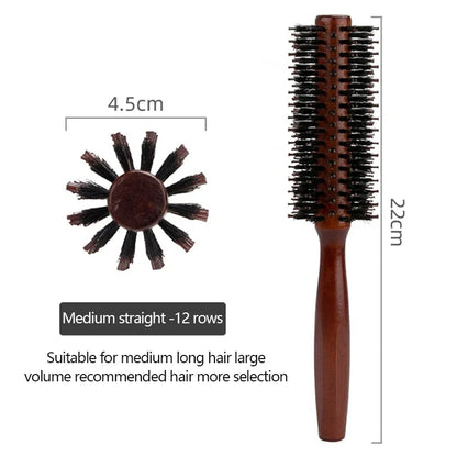 Hair Brush Wooden - Boar Bristle Curly