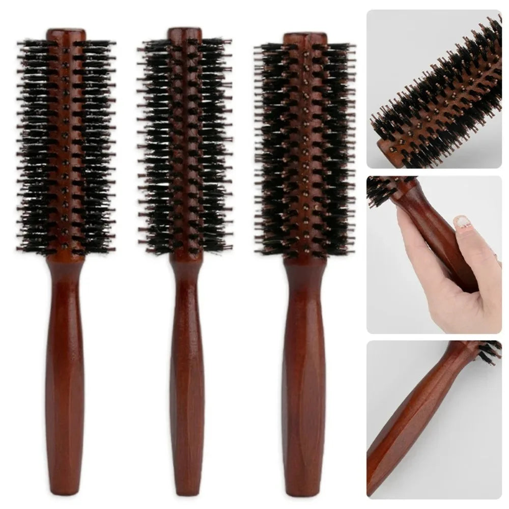 Hair Brush Wooden - Boar Bristle Curly