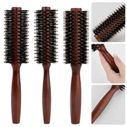 Hair Brush Wooden - Boar Bristle Curly