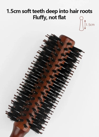 Hair Brush Wooden - Boar Bristle Curly