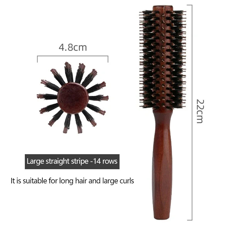 Hair Brush Wooden - Boar Bristle Curly